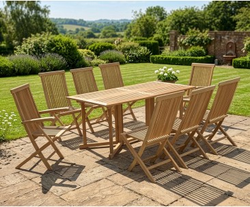 Shelley 8 Seater Gateleg Garden Table, Ashdown Armchairs Side Chairs