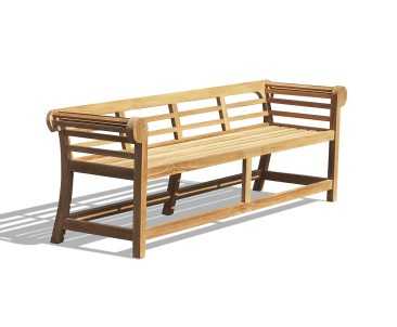 Low Back Teak Lutyens-Style Bench - 2.25m