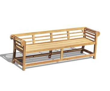Low Back Teak Lutyens-Style Bench - 2.25m