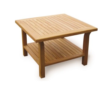 Square 3ft Outdoor Coffee Table, Teak - Outdoor Coffee Tables with Storage