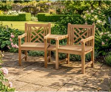 Princeton Teak Companion Bench