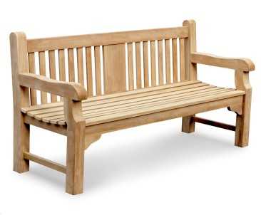 Balmoral Teak 6ft Park Bench - Memorial Garden Bench - 1.8m