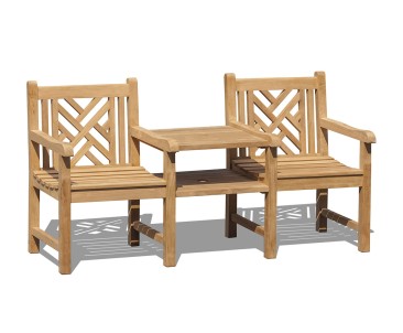 Princeton Vista Teak Garden Companion Seat - Jack and Jill Seat