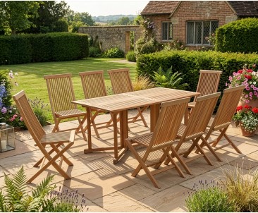 Shelley 8 Seater Rectangular Folding Garden Table Ashdown Chairs Set