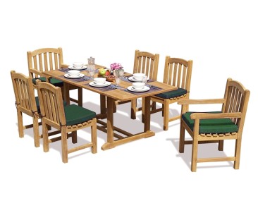 Teak 5ft Garden Dining Table and 6  Clivedon Chairs Set