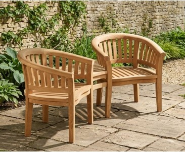 Garden Teak Companion Seat - Jack and Jill Bench