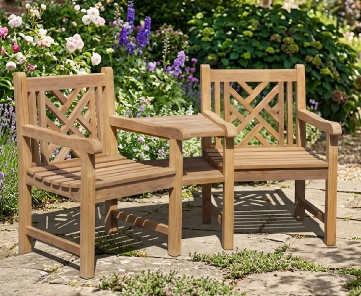 Princeton Teak Companion Bench