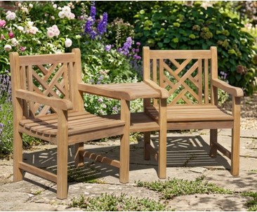 Princeton Teak Companion Bench