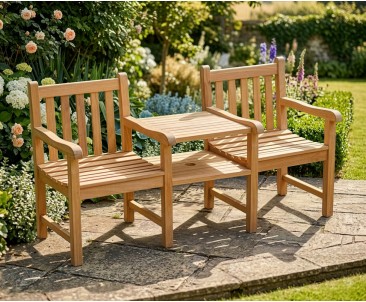 Windsor Vista Teak Garden Companion Seat | Tete a Tete Bench