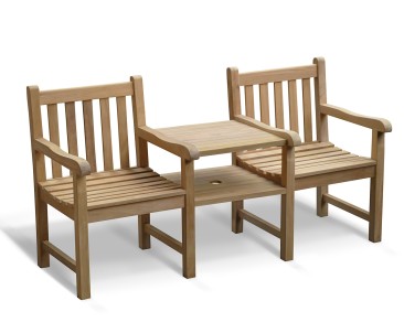 Windsor Vista Teak Garden Companion Seat | Tete a Tete Bench