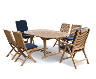 Extending Garden Table and Folding Chairs Set