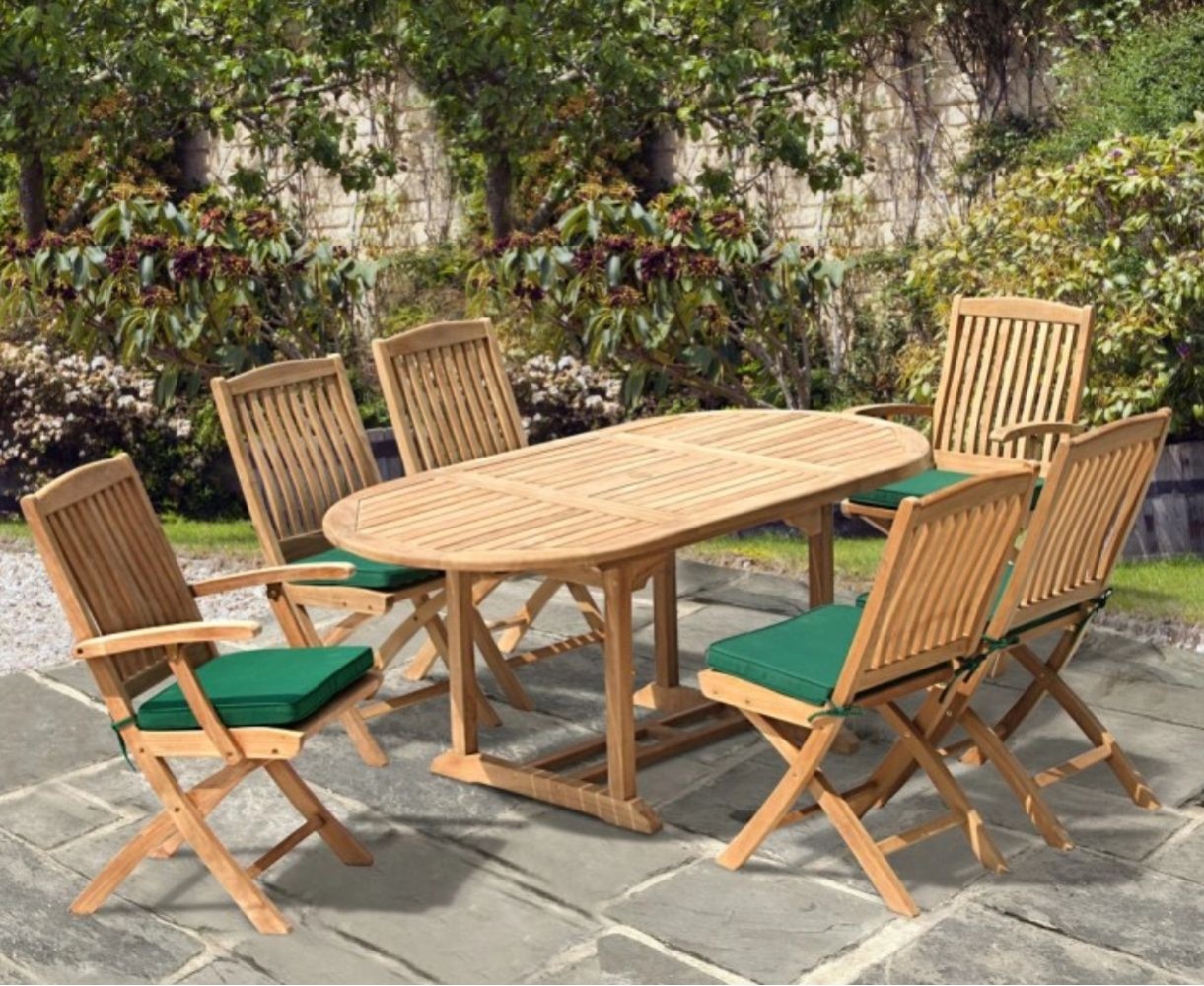Bijou Outdoor Extending Garden Table and Folding Chairs