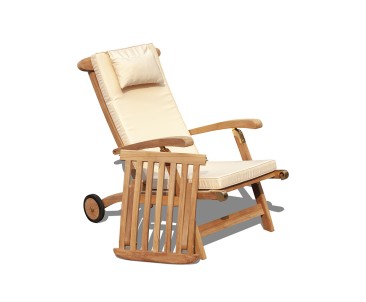 Teak Steamer Chair with wheels