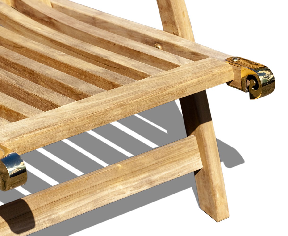 Teak Steamer Chair with wheels