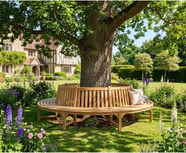 Round Teak Tree Seat, Large - 2.96m