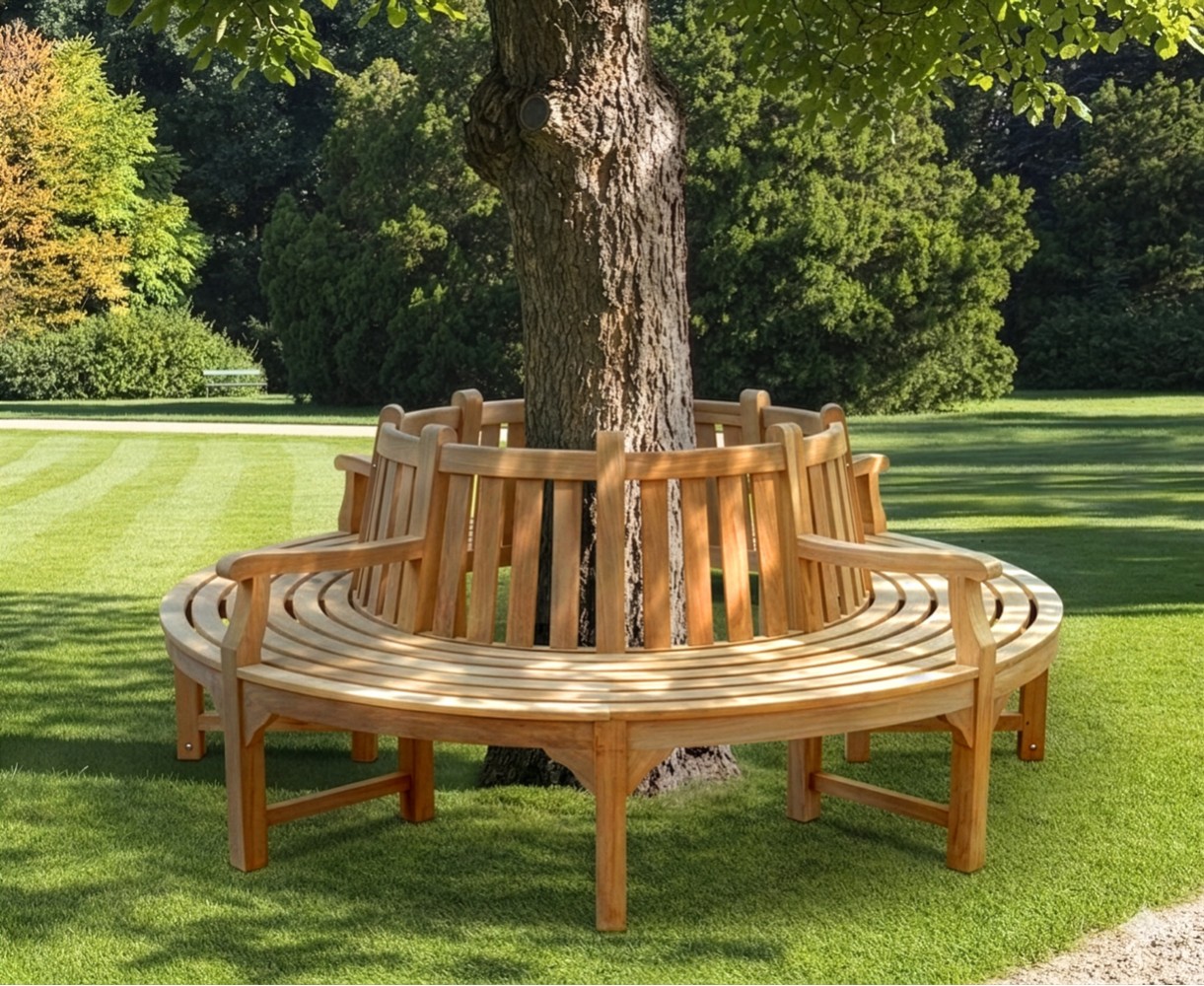 Round Tree bench with Arms