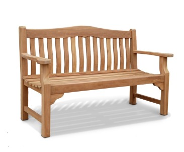 Cadogan Rectangular Teak Dining Table, 150cm Rose Garden Bench and Rose Garden Armchairs
