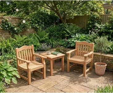 Hilgrove Side Table and Rose Garden Armchairs Set