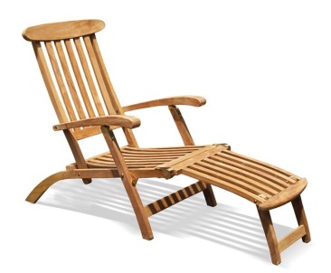 Halo Teak Steamer Chair with Cushion & Brass Fittings