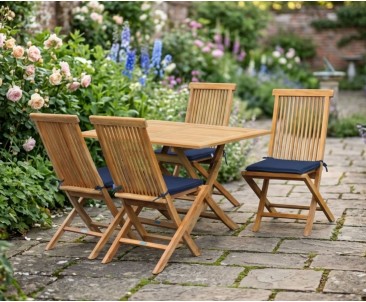 Rectangular Garden Folding Table and Chairs Set