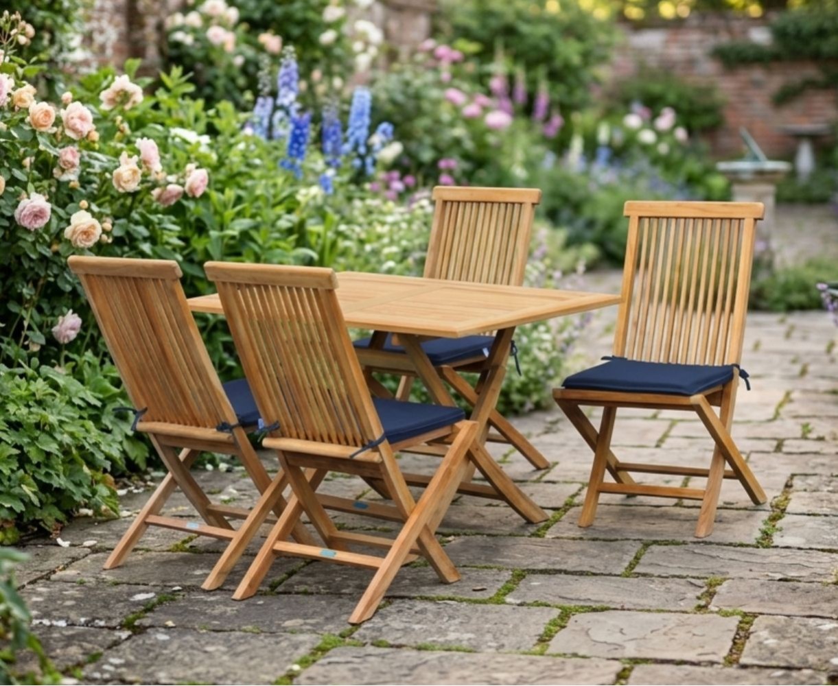 Rectangular Garden Folding Table and Chairs Set