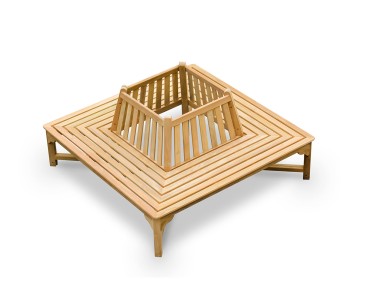 Teak Square Wrap Around Bench with Back-1.8m