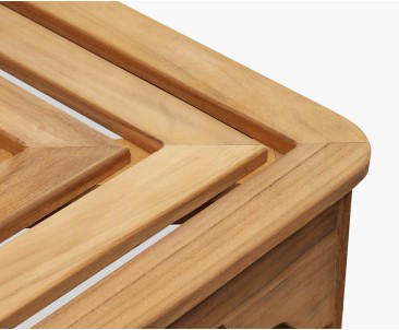 Teak Square Wrap Around Bench with Back – 2.2m