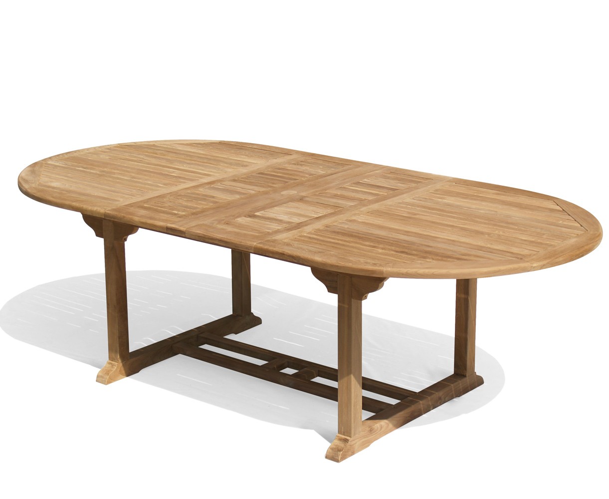 Brompton Teak Extending Double Leaf Table 1.2 x 1.8 - 2.4m
