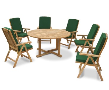 Canfield Round Garden Table and 6 Bali Chairs Set