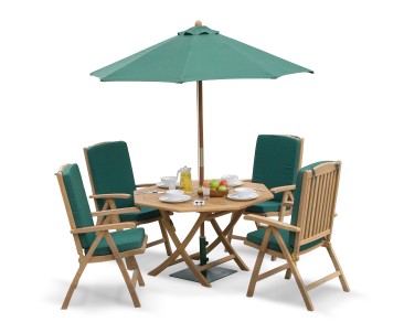 Garden Folding Dining Table and Reclining Chairs Set