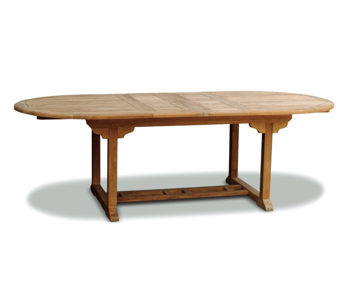 Brompton Teak Double-Leaf Extendable Oval Garden Table 180-240cm