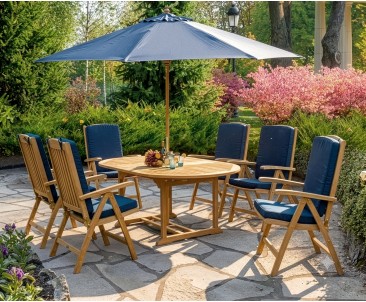 Cheltenham Oval Extending Garden Table and 6 Reclining Chairs Set