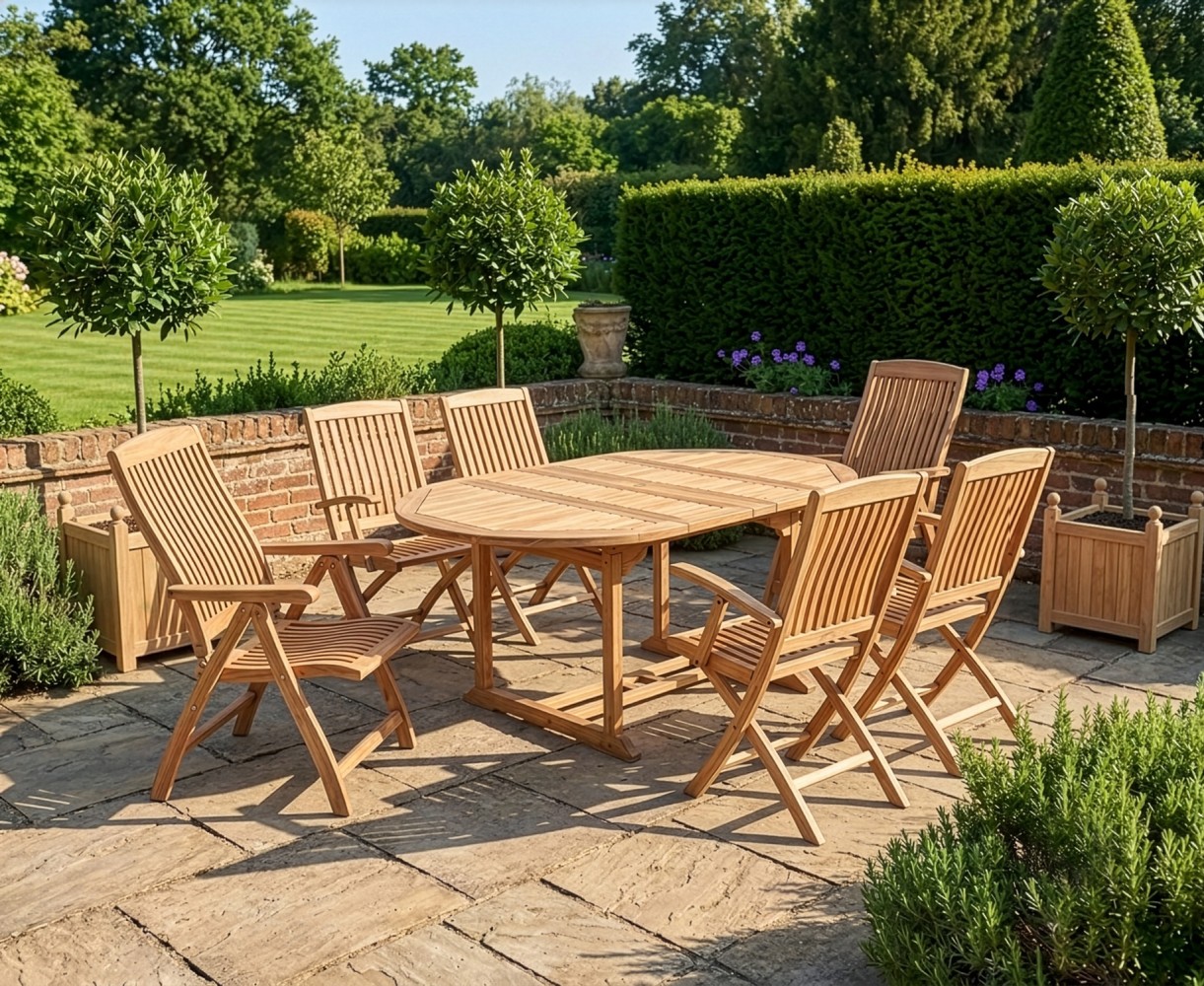 Deluxe Brompton Extending 6 Seater Dining Set