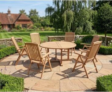 Canfield 1.5m Teak Dining Set with 6 Cheltenham Chairs