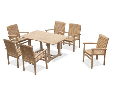Hilgrove 6 Seater Garden Table and Stacking Chairs Set