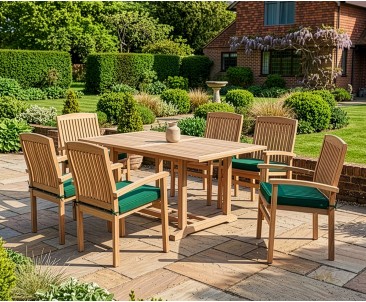 Hilgrove 6 Seater Garden Table and Stacking Chairs Set