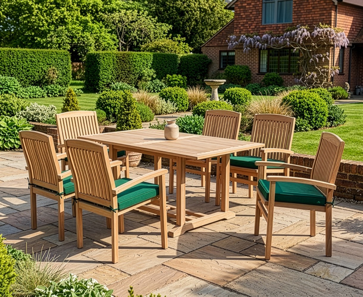 Hilgrove 6 Seater Garden Table and Stacking Chairs Set