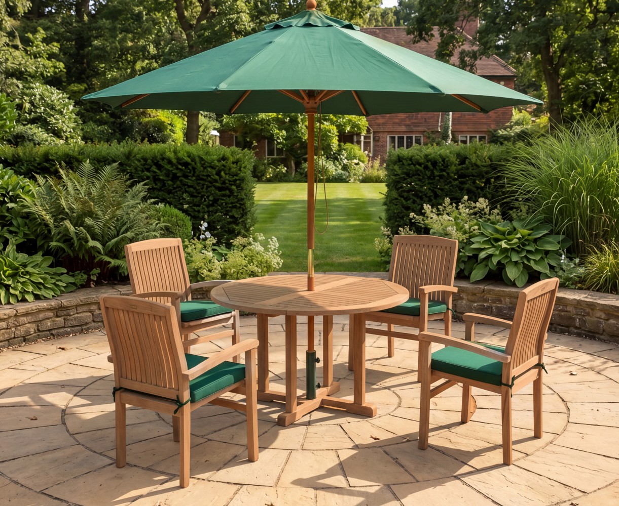Bali Patio Garden Table and Stackable Chairs Set