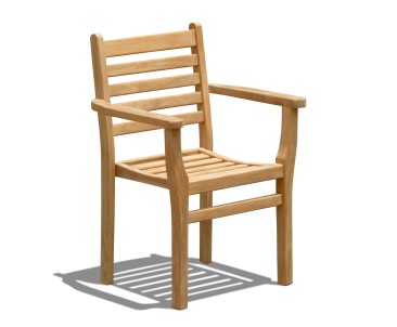 Cadogan 6 Seater Teak Pedestal Table 1.8m & Yale Stacking Chairs