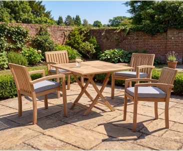 Suffolk Folding Garden Table and Stacking Chairs Set