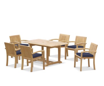 Hilgrove 6 Seater Garden Table and Monaco Stacking Chairs Set