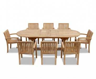 Monaco 8 Seater Extending Dining Set with Stacking Chairs