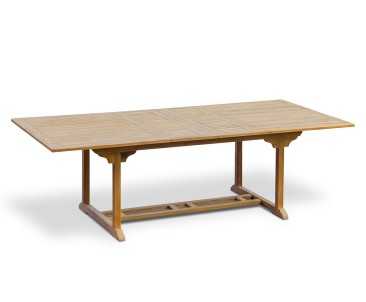 Dorchester Teak Double-Leaf Extending Garden Table 1.8-2.4m x 1.1m
