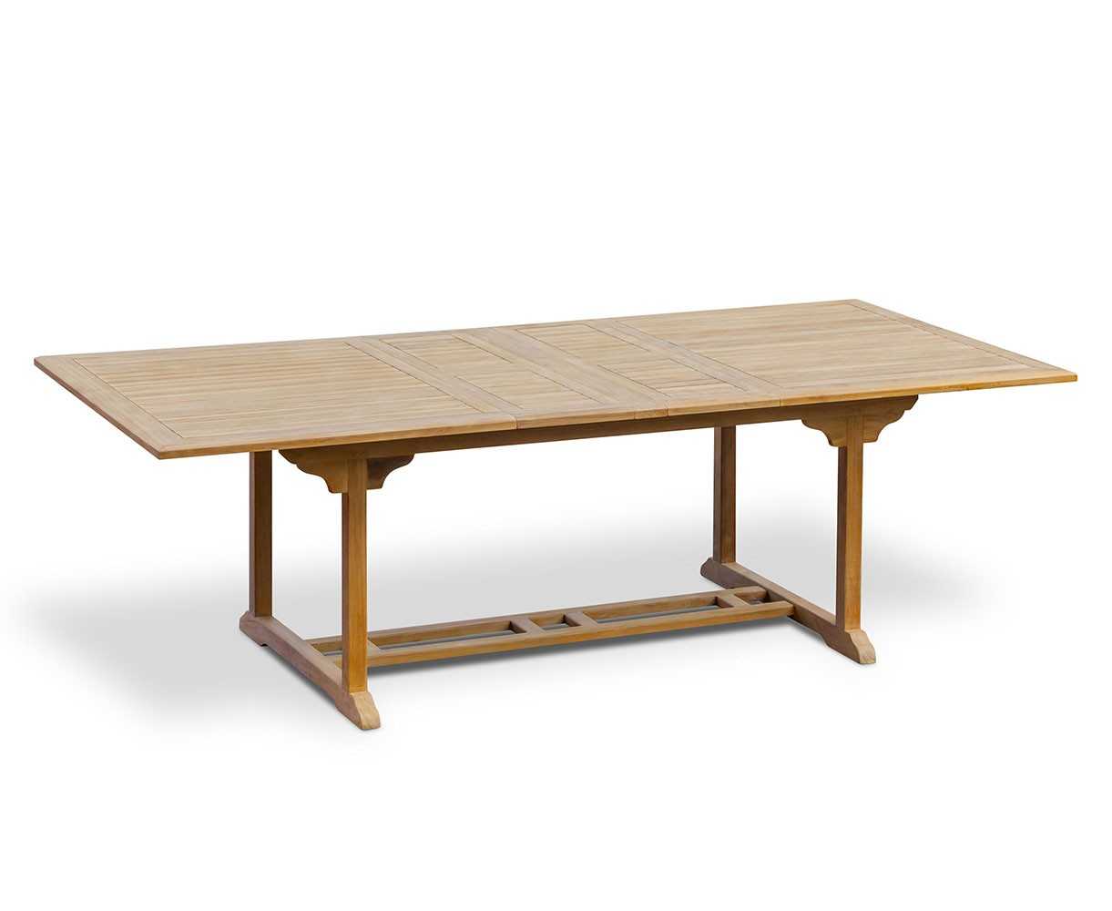 Dorchester Teak Double-Leaf Extending Garden Table 1.8-2.4m x 1.1m