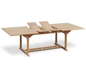 Dorchester Teak Double-Leaf Extending Garden Table 1.8-2.4m x 1.1m