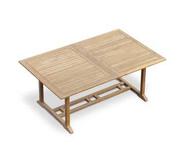Dorchester Teak Double-Leaf Extending Garden Table 1.8-2.4m x 1.1m