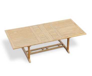 Dorchester Teak Double-Leaf Extending Garden Table 1.8-2.4m x 1.1m