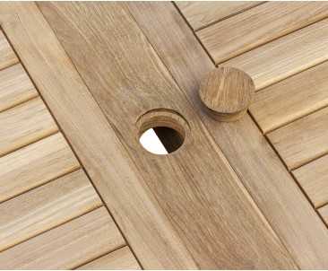 Dorchester Teak Double-Leaf Extending Garden Table 1.8-2.4m x 1.1m
