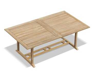 Dorchester Teak Double-Leaf Rectangular Extending Table 2-3m x 1.1m