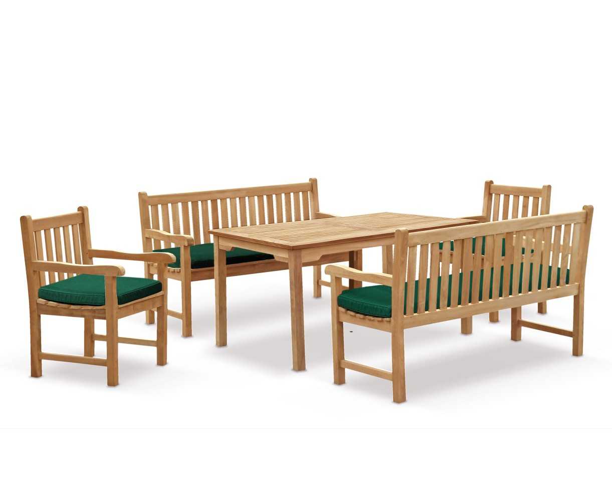 Sandringham Teak Chairs, Table and Benches Set